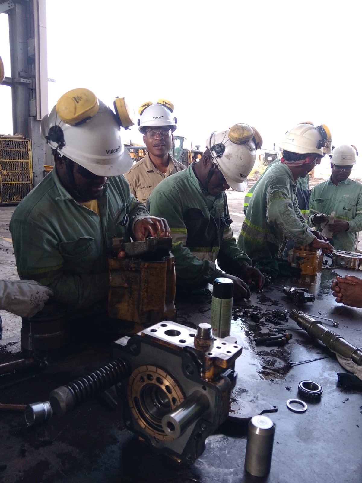 Earthmoving equipment repair work